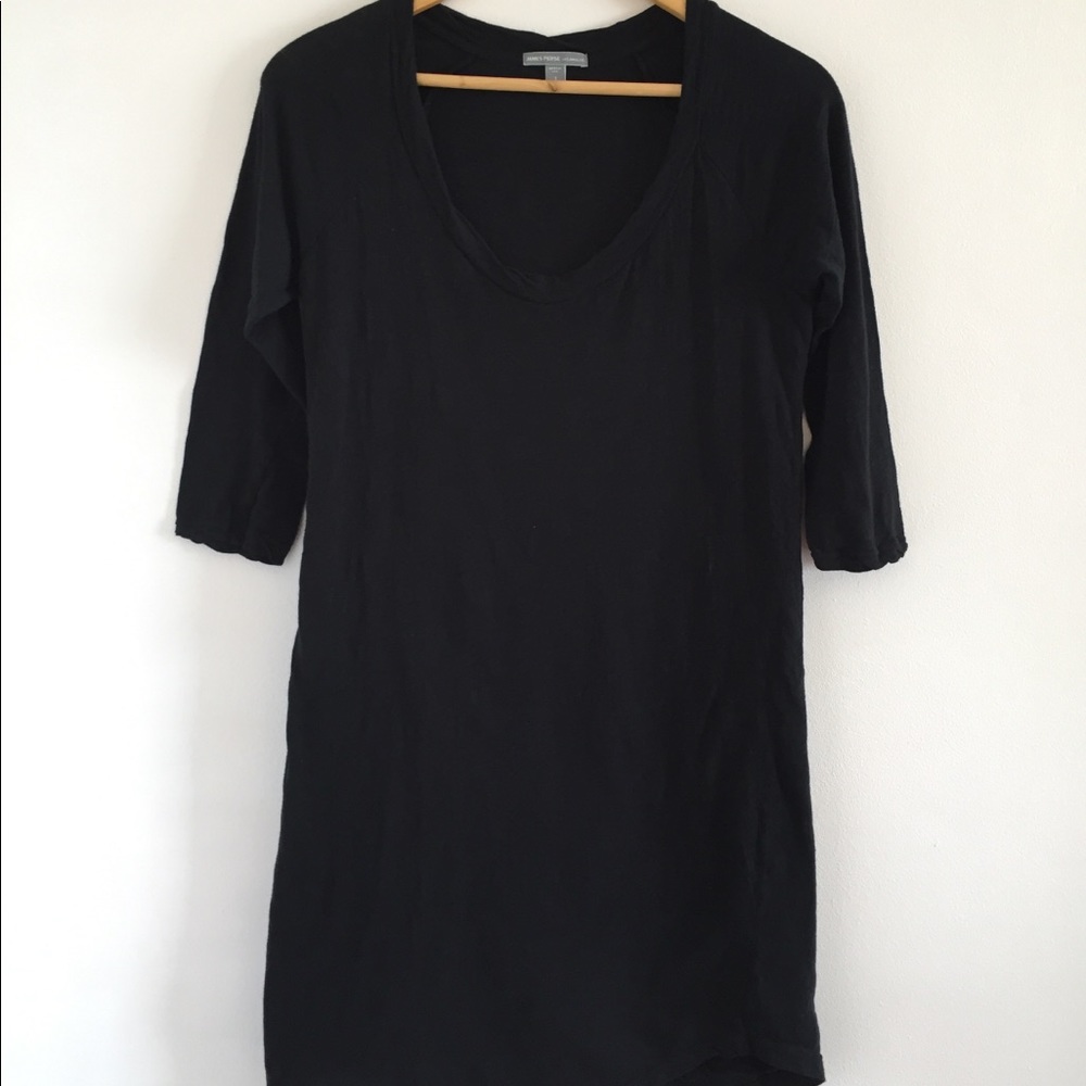 James Perse Little Black Cotton Dress - Size 1